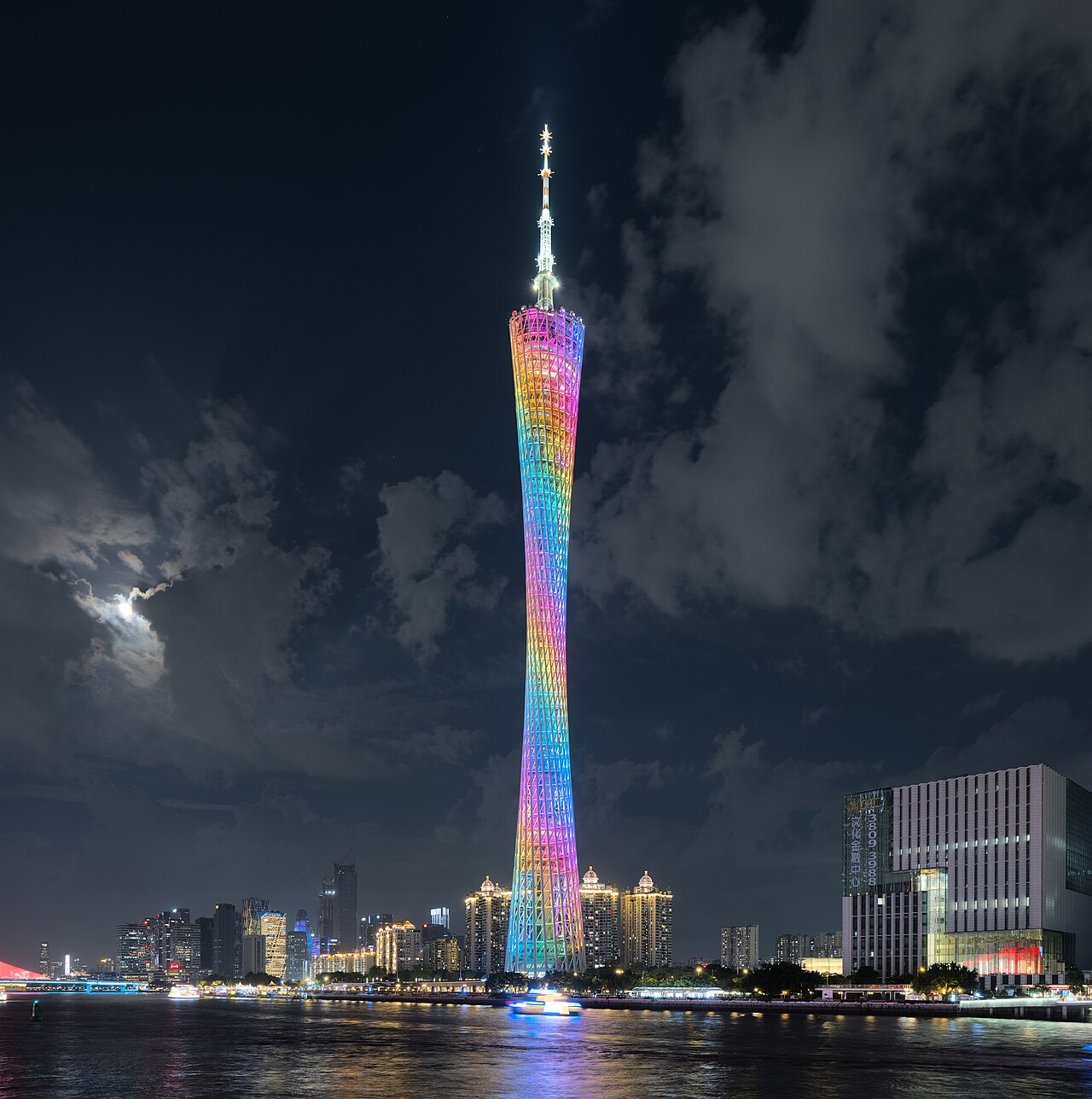 Area photo: Canton Tower and Pearl River skyline viewed from Zhujiang New Town in Guangzhou